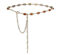 ILuvatar Ceinture en métal avec strass en verre coloré - Ceinture en métal pour femme - Ceinture de style western pour femme - Ceinture bling bling, Or-orange