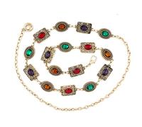 ILuvatar Chaîne en verre diamant ceinture en métal ceinture femme style western ceinture femme bling bling F117, Doré S74, Medium