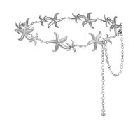 ILuvatar Luvatar Ceinture en métal ajourée pour femme Motif marguerites, Argent S94, Medium