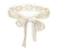 ILuvatar U33 Ceinture tressée style bohème pour femme, blanc, 170 cm
