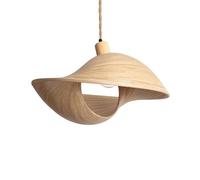 ILUZZIA LEDKIA LIGHTING - Suspension Bambou Shuka Acacia | E27 Compatible | Design Naturel et Boho-Chic | Pour Salon, Chambre, Restaurant | 1750mm x Ø480mm, Naturel Tressé, Bambou