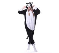 ILWHE Vêtements pour Animaux Combinaison Pantalons Pyjama Cosplay Costume Noël Halloween Pyjama Unisexe Adulte Adolescent (S, Chat)