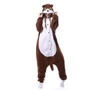 ILWHE Vêtements pour Animaux Combinaison Pantalons Pyjama Cosplay Costume Noël Halloween Pyjama Unisexe Adulte Adolescent (S, écureuil)