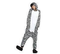 ILWHE Vêtements pour Animaux Combinaison Pantalons Pyjama Cosplay Costume Noël Halloween Pyjama Unisexe Adulte Adolescent (XL, zèbre)