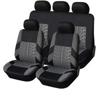 ILWIYRHNL Housses de Siège pour Suzuki Swift 2017-2021 2022 2025 2026,Housse de Siège Auto Polyester avec Motif 3D Trace de Pneu, Accessoires de Protection Intérieur Respirants,A