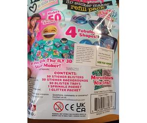 ILY 3D Sticker Maker Refill Pack - Undersea Adventure | DIY Arts & Crafts Kit for Kids Ages 6+ | Creative Toy Gift Set with 50+ Custom Refills for Boys & Girls