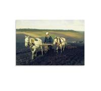 Ilya Repin-Portrait de Léon Tolstoï comme un laboureur sur un terrain Poster peinture sur toile pour salon 50,8 x 76,2 cm