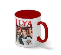 Ilya Rozanov Vintage Bootleg Coffee Mug - Heated Rivalry Fan Art Cup - BookTok Hockey Romance Gift Blanc tasse à café avec Red Rim et poignée Mug