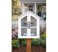 Ilyapa Little Library Box Outdoor - Kit d'échange et de prêt de livres en matériau composite résistant aux intempéries pour le partage de quartier et de communauté - 50,8 x 30,5 x 61 cm - Blanc