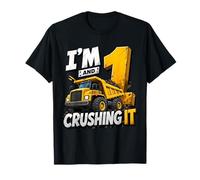 I'm 1 and Digging It Construction Bulldozer 1st Birthday Boy T-Shirt
