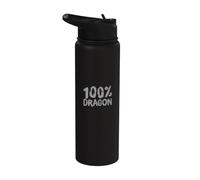 I'm 100 Percent Dragon Funny Messages Funny Dragon Citations Stainless Steel Insulated Water Bottle