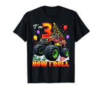 I'm 3 3rd Birthday Boy Monster Truck 3 Years Old Christmas T-Shirt