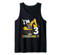 I'm 3 and Crushing It Pelleteuse 3e Anniversaire Débardeur