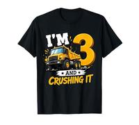 I'm 3 and Digging It Construction Bulldozer 3rd Birthday Boy T-Shirt