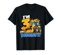 I'm 3 and Digging It Construction Bulldozer 3rd Birthday Boy T-Shirt