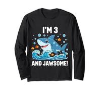 I'm 3 and Jawsome Shark 3e Anniversaire pour Enfants Manche Longue