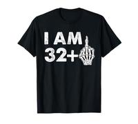 I'm 33 Years Old Funny Squelette Doigt d'honneur 33e anniversaire T-Shirt