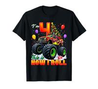 I'm 4 4th Birthday Boy Monster Truck 4 Years Old Christmas T-Shirt