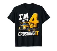 I'm 4 and Digging It Construction Bulldozer 4th Birthday Boy T-Shirt
