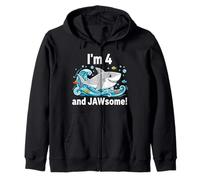I'm 4 and Jawsome Shark 4th Birthday for Kids Sweat à Capuche