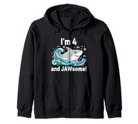 I'm 4 and Jawsome Shark 4th Birthday for Kids Sweat à Capuche