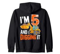 I'm 5 And Digging It Excavator Fun Sweat à Capuche