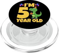 I'm 5 Year Old Dinosaur Birthday Boy T-Rex Fête d'anniversaire PopSockets PopGrip pour MagSafe