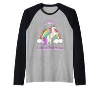 I'm 6 & Out of This World Alien Unicorn Party Manche Raglan
