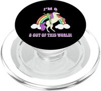 I'm 6 & Out of This World Alien Unicorn Party PopSockets PopGrip pour MagSafe