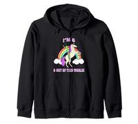 I'm 6 & Out of This World Alien Unicorn Party Sweat à Capuche