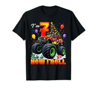 I'm 7 7th Birthday Boy Monster Truck 7 Years Old Christmas T-Shirt