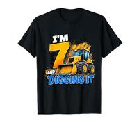 I'm 7 and Digging It Construction Bulldozer 7th Birthday Boy T-Shirt