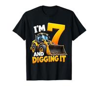 I'm 7 and Digging It Construction Bulldozer 7th Birthday Boy T-Shirt