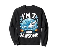 I'm 7 and Jawsome Shark 7th Birthday Sweatshirt