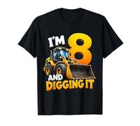 I'm 8 and Digging It Construction Bulldozer 8th Birthday Boy T-Shirt