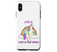 I'm 8 & Out of This World Alien Unicorn Party Coque pour iPhone XS Max