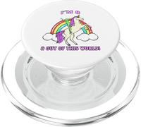 I'm 8 & Out of This World Alien Unicorn Party PopSockets PopGrip pour MagSafe