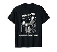 I'm 90% Done Funny Programming Skeleton Coding Developer T-Shirt