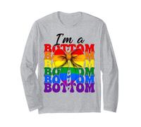 I'm A Bottom Drapeau Humoristique Gay Pride Arc-en-Ciel LGBTQ Coquette Bow Manche Longue