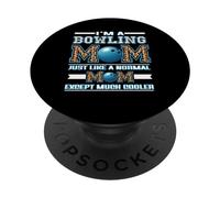 I'm A Bowling Mom Funny Cool Mom Leopard Print Mothers Day PopSockets PopGrip Adhésif