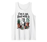 I'm A Cat Deal With It Canapé Chaton Plantes Amoureux des chats Débardeur