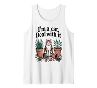 I'm A Cat Deal With It Canapé Chaton Plantes Amoureux des chats Débardeur
