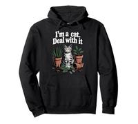 I'm A Cat Deal With It Chat Lover Plante Chaton Amusant Chat Sweat à Capuche