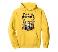 I'm A Cat Deal With It Chat Lover Plante Chaton Amusant Chat Sweat à Capuche