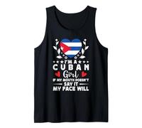 I'm a Cuban Girl Cuban Face Cuba Flag Débardeur