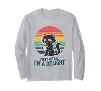 I'm A Delight Grumpy Coffee Morning Caffeine Lover Cat Manche Longue
