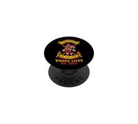I'm A Firefighter We Never Die Funny Fireman Firefighters PopSockets PopGrip Adhésif