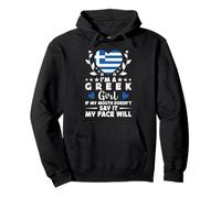 I'm a Greek Girl Greek Face Greece Flag Sweat à Capuche