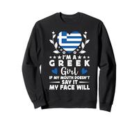 I'm a Greek Girl Greek Face Greece Flag Sweatshirt