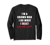 I'm a Grown Man I Do What... My Cats Want Humor Manche Longue